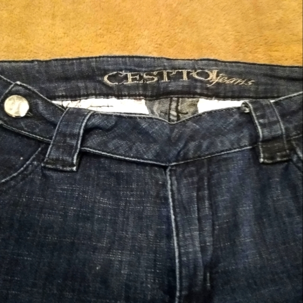 EnJean Moto Biker Skinny Denim Crystal Buttons